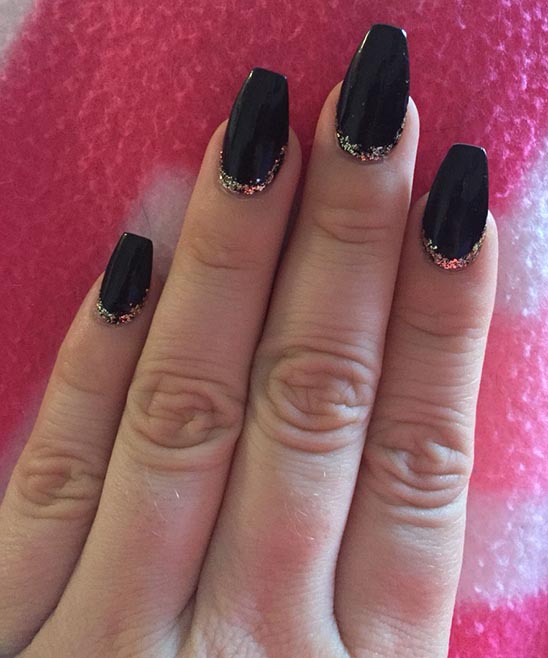 Red Gold and Black Coffin Nails