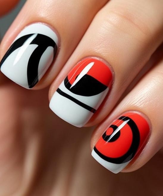 Red Nails With White French Tips