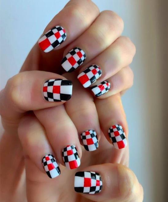 Red White and Black Nail Designs