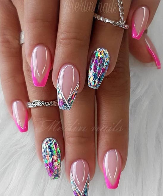 Red-ombre-french-tip-nude-manicure-coffin-nail-design-idea