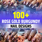 Rose Gold Burgundy Coffin Nails