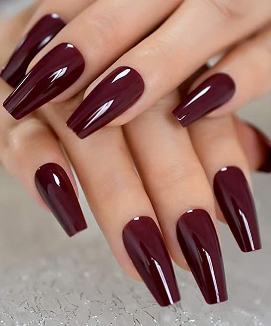 Rose Gold Burgundy Nails