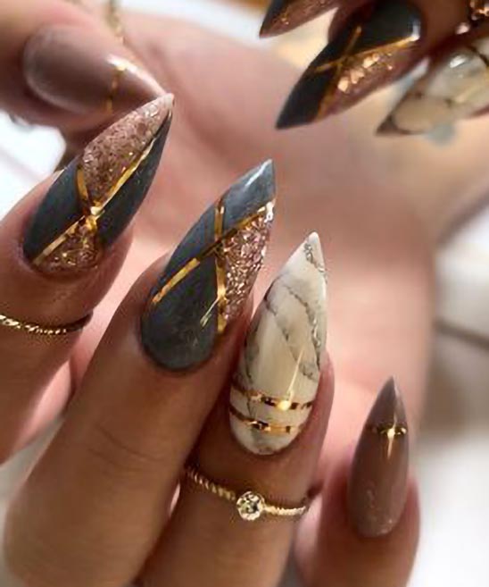 Aggregate 164+ gray marble nails latest