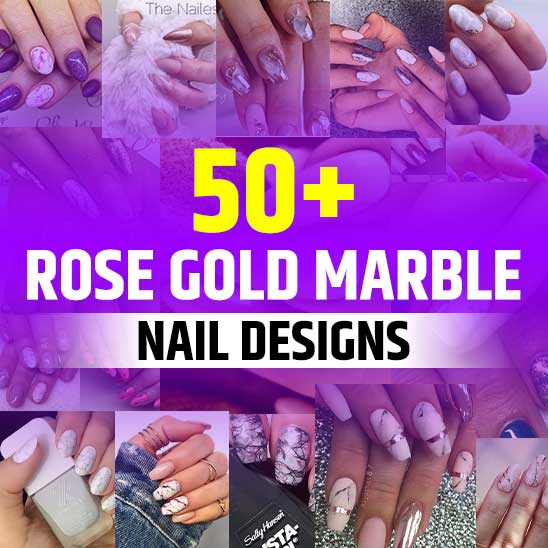 Rose Gold Marble Nails
