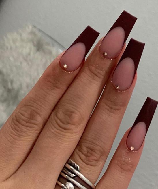 Rose Gold and Black Acrylic Nails