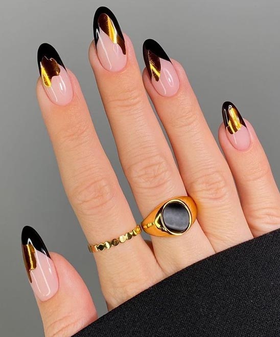 Rose Gold and Black Nail Ideas