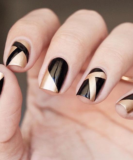 Rose Gold and Black Nail Ideas