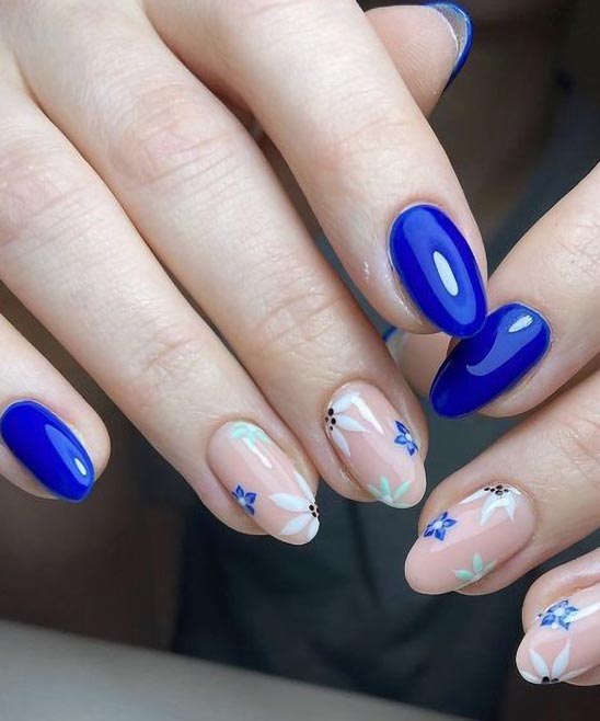 Royal Blue Design Nails