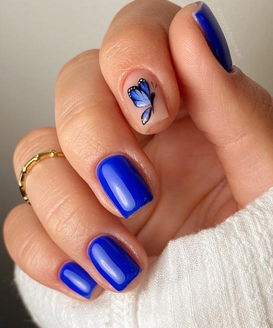 Royal Blue Nail Designs With Diamonds