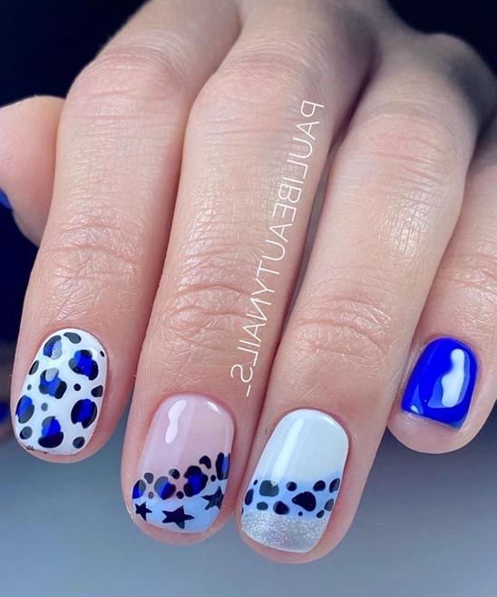 Royal Blue and Silver Nail Designs for Wedding