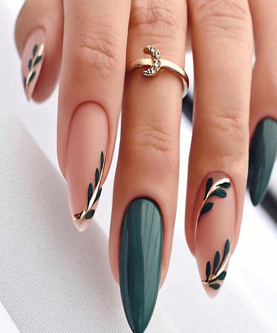 Sage Green Acrylic Nails With Designs