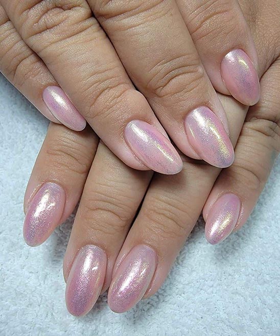 Short Almond Acrylic Nails Pink