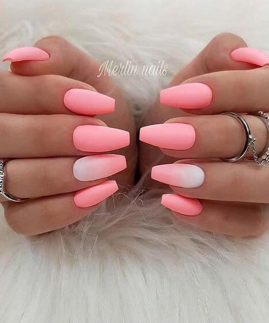 Short Coffin Nails Pink