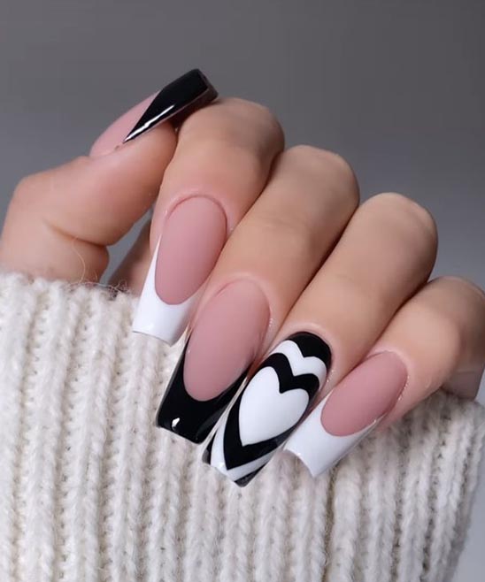 Short Coffin Nails Pink and White Ombre