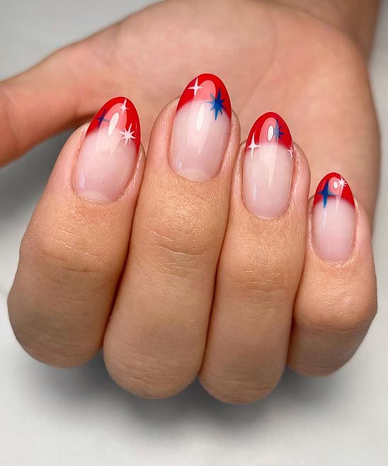 Short French Tip Acrylic Nails with Design