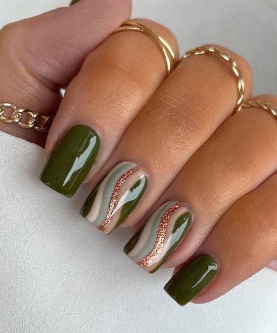 Short Green Nail Designs