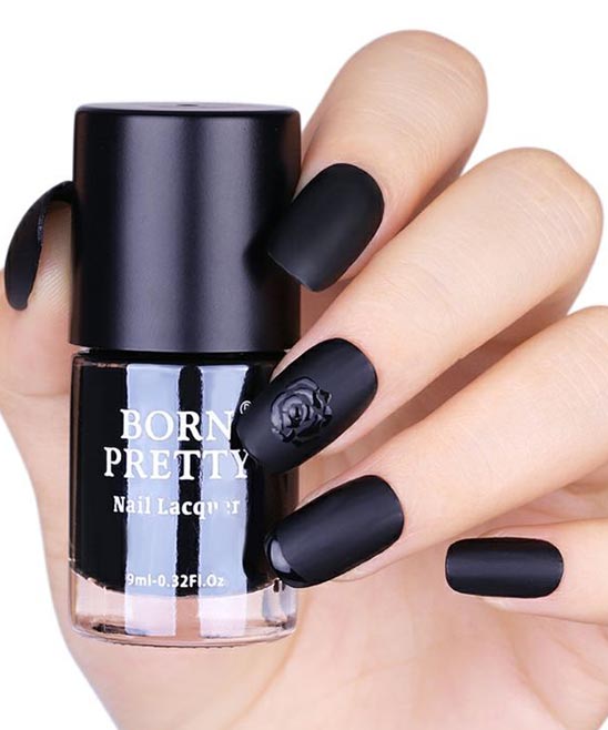 Short Matte Burgundy Nails