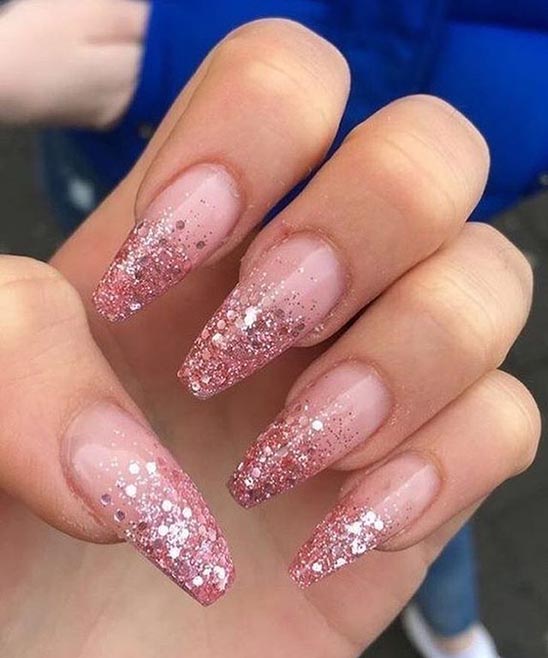 Short Pink Coffin Nails