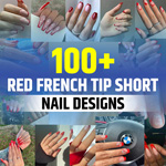 Short Red French Tip Nails