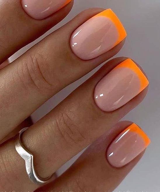 Short Rounded Acrylic Nail French Tip Designs