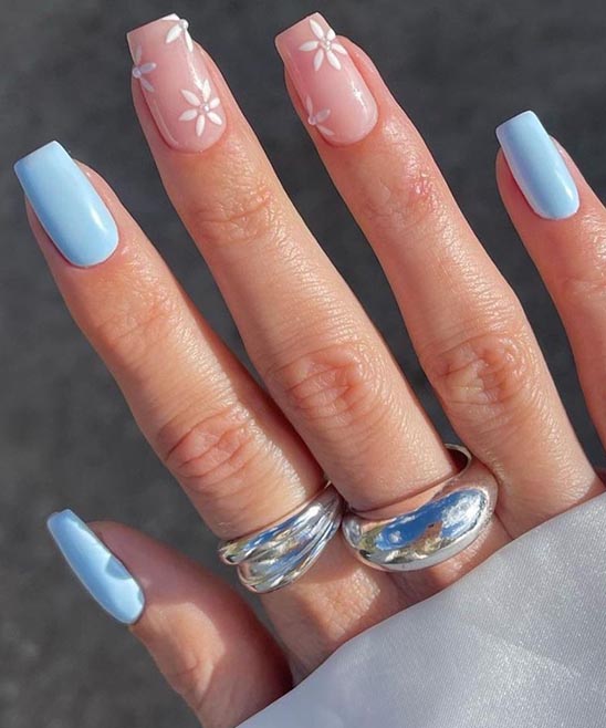 Simple Baby Blue Nail Designs