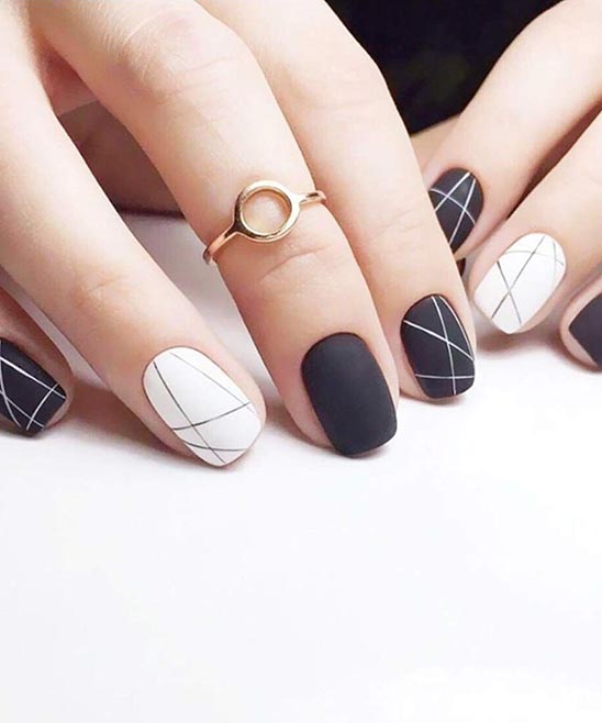 Simple Black and White Nail Art