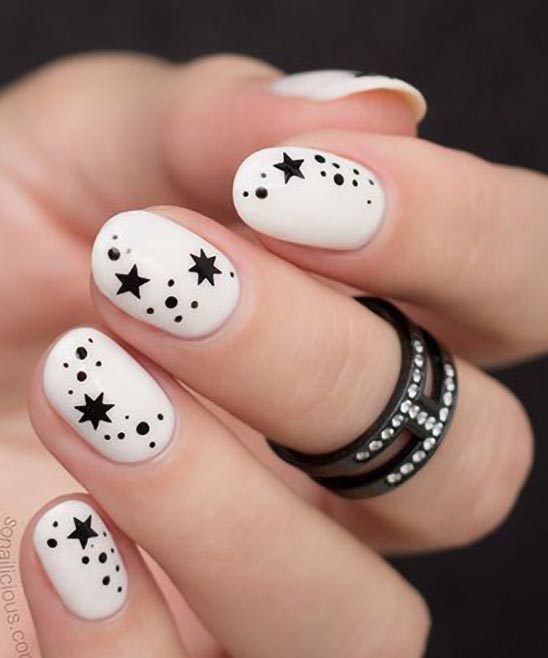 Simple Black and White Nail Designs