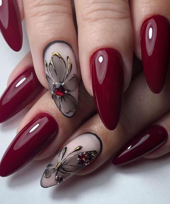 Simple Burgundy Nail Designs