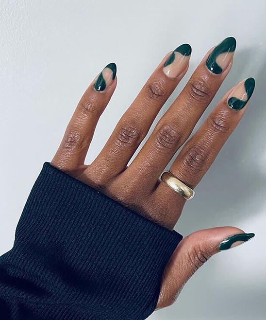 Simple Dark Green Nail Designs