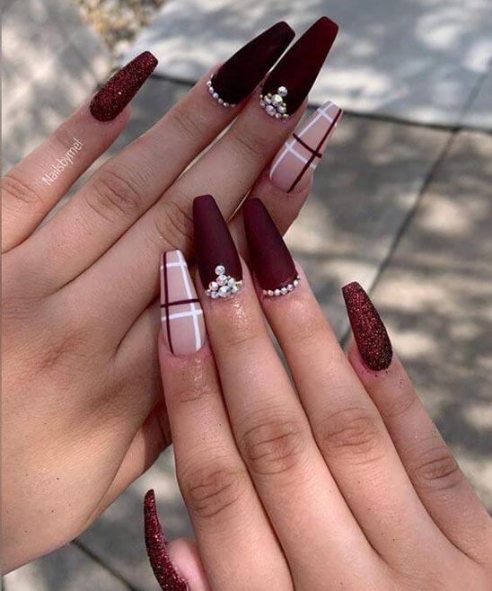 54 Rose Gold Burgundy Nail Designs - Nerd About Town