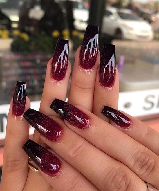Sns Nail Designs for Fall Ombre Burgundy