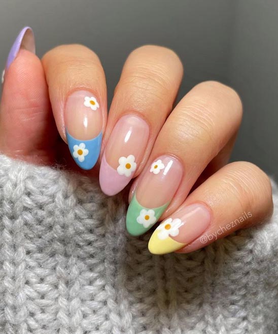 Summer French Tip with Accent Nail Designs for Short Nails
