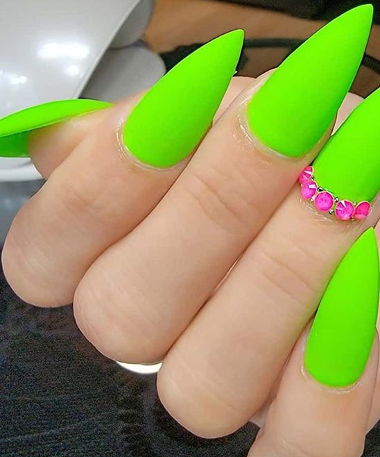 Summer Neon Green Nails Design