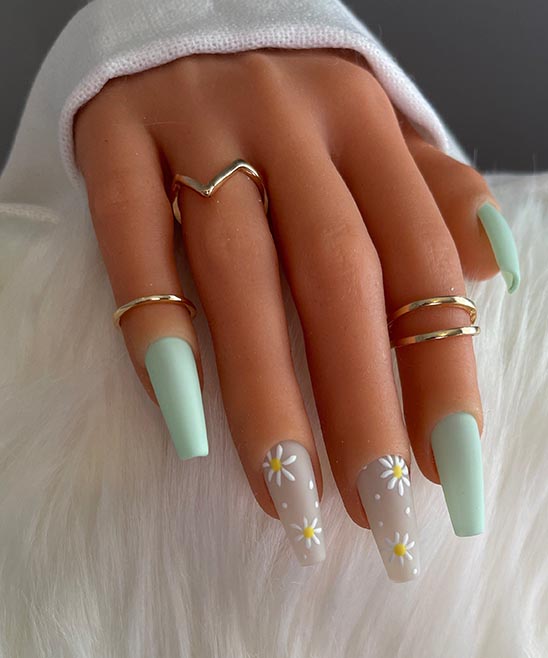 Teal and Lime Green Nail Designs