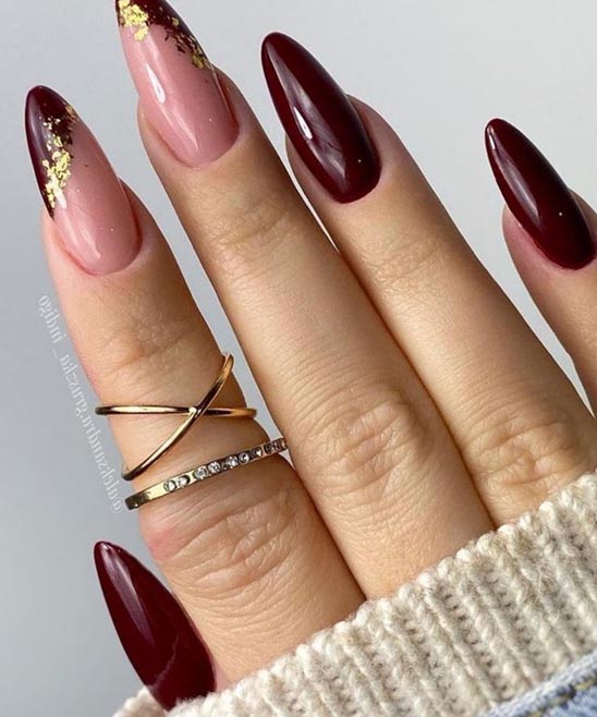 Wedding Nails for Burgundy Dress
