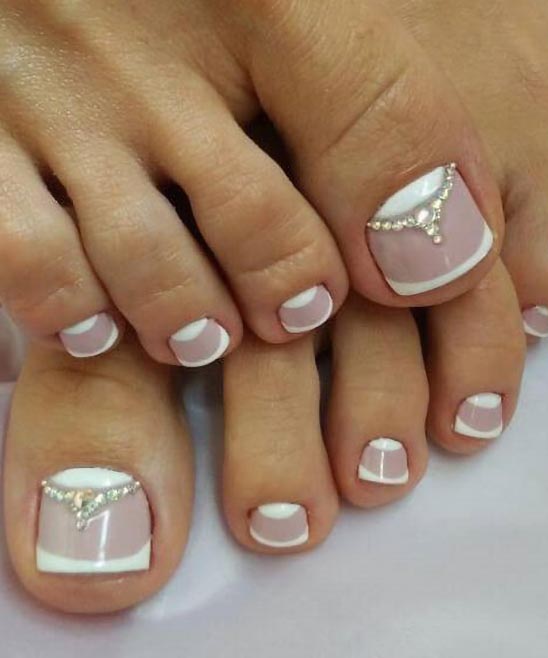 White French Tip Toe Nail Designs