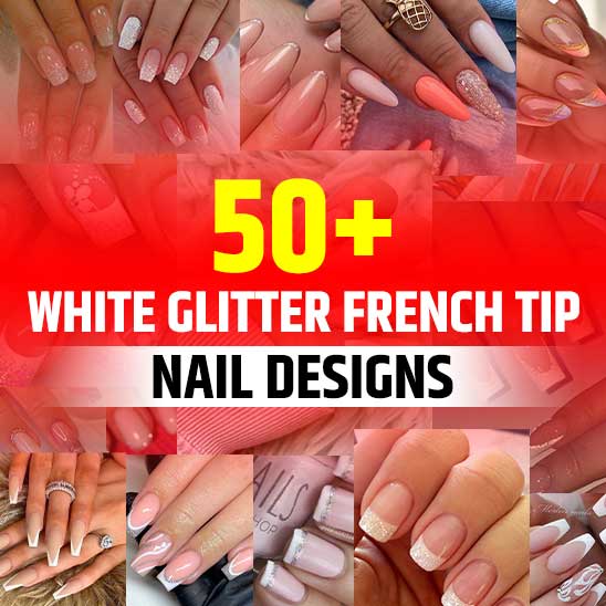 White Glitter French Tip Nails