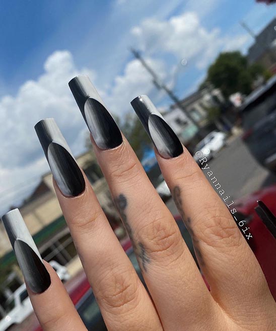 White and Black Nails Designs