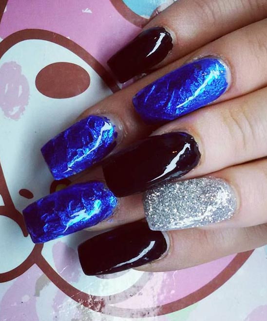White and Blue Nails Design