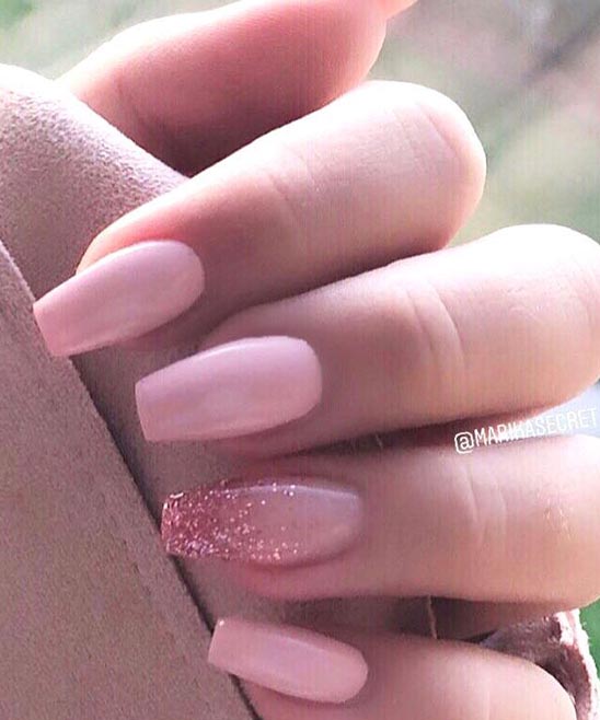 White and Pink Ombre Nails Coffin 1