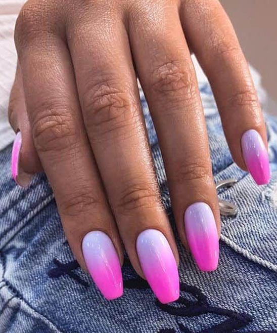White and Pink Ombre Nails Coffin