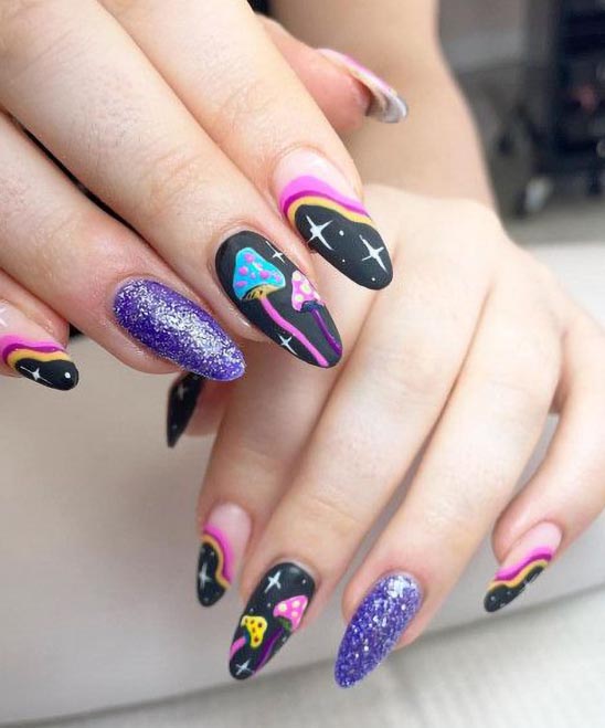White and Purple Nail Designs