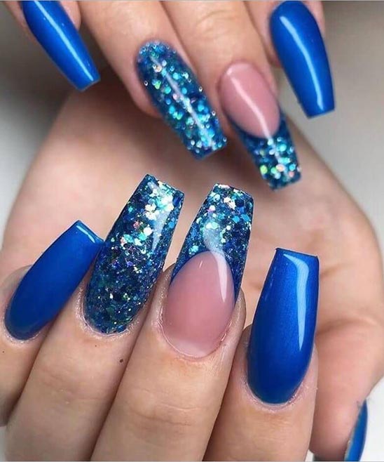 baby blue coffin nail designs