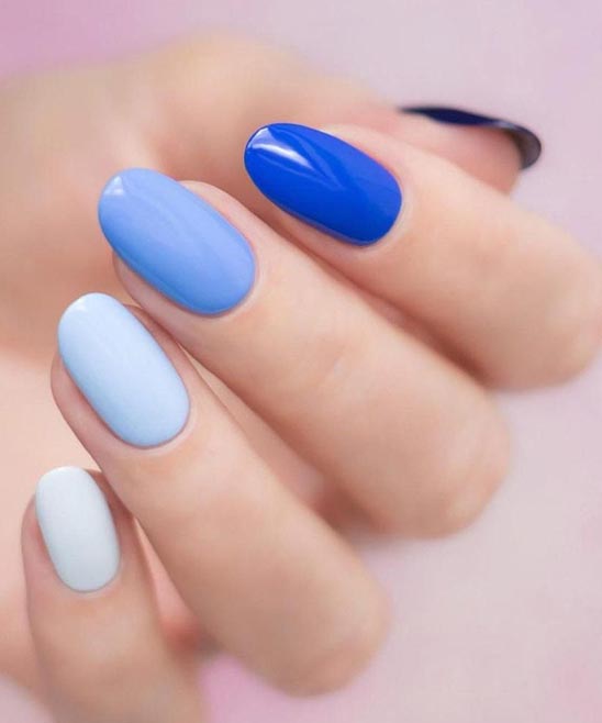 blue nail designs coffin shape