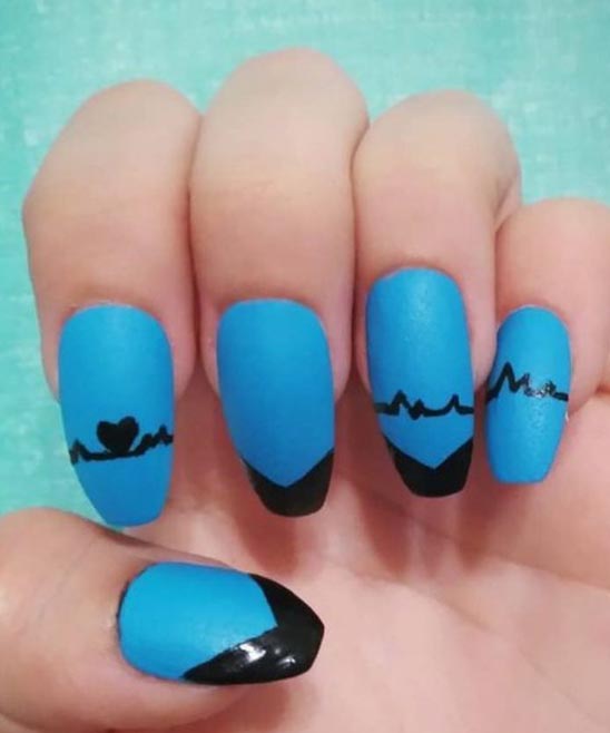 coffin nails designs blue