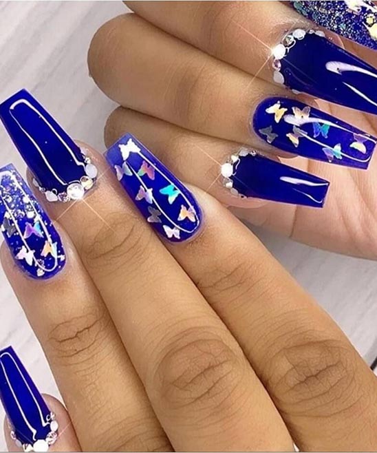 light blue coffin nail designs