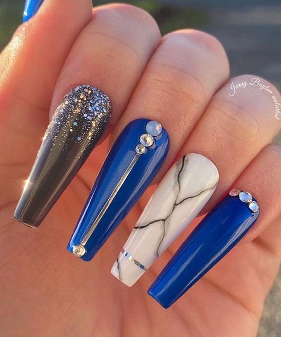 sky blue coffin nail designs