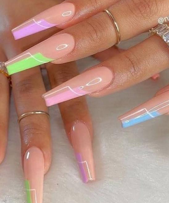 Acrylic Black Nails Designs Coffin Shape