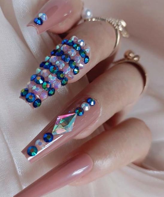 Acrylic Nail Designs With Rhinestones