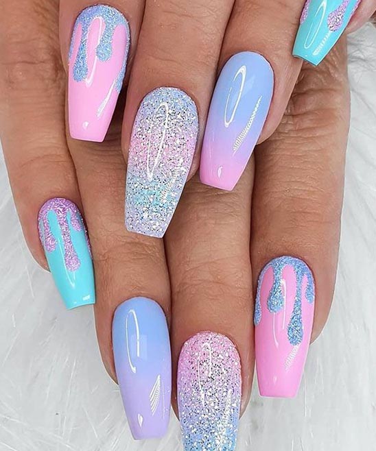 Acrylic Nails Coffin Summer Design